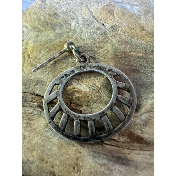 Vintage Sterling Silver Openwork Dangle Earrings 4.7g - Picture 4 of 5